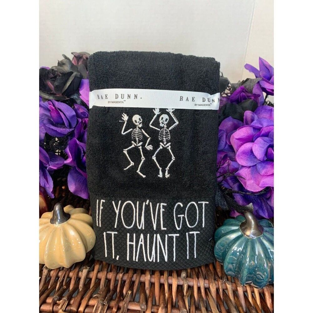 Rae Dunn Halloween Hand Towel Set "If You Got It Haunt It"